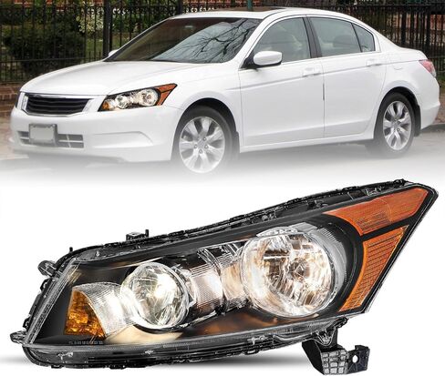 TUSDAR Headlight Assembly Pair Compatible with 2008-2012 Honda Accord Sedan 4-Door LX LX-P HFP EX EX-L Factory Style Headlamp Replacement Driver and Passenger Side in Saudi Arabia
