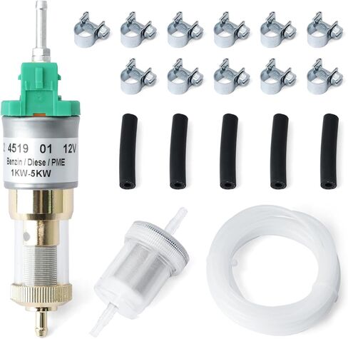22451901 مضخة وقود سخان الديزل فلتر مزدوج للسخان الصيني 2KW 3KW 5KW 12V 22ML مضخة قياس مع خرطوم متوافق مع Eberspacher Airtronic D2 D4 D5 أكثر هدوءًا وقابل للغسل in Kuwait