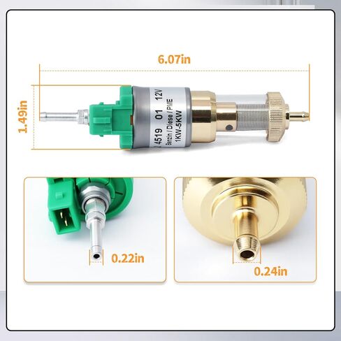 22451901 مضخة وقود سخان الديزل فلتر مزدوج للسخان الصيني 2KW 3KW 5KW 12V 22ML مضخة قياس مع خرطوم متوافق مع Eberspacher Airtronic D2 D4 D5 أكثر هدوءًا وقابل للغسل in Kuwait