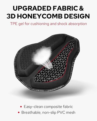 Amazicha Universal Motorcycle Seat Cushion, Motorcycle Seat Pad, Large 3D-Honeycomb Structure Shake Rider Cushion TPE Shock Absorption and Breathable for Long Rides in Kuwait