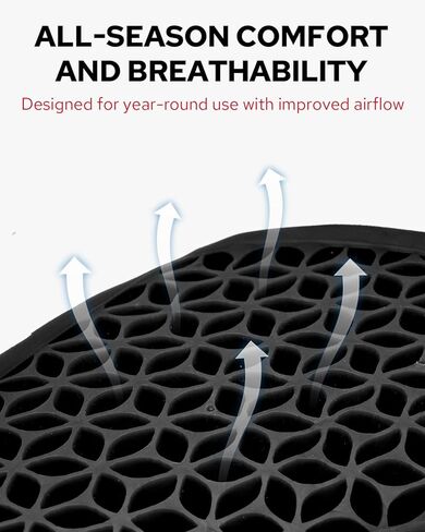 Amazicha Universal Motorcycle Seat Cushion, Motorcycle Seat Pad, Large 3D-Honeycomb Structure Shake Rider Cushion TPE Shock Absorption and Breathable for Long Rides in Kuwait