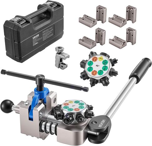 VEVOR Professional Brake Line Flaring Tool, 45 & 37 Degree Double Flare Bubble Flare Tool Kit for 3/16", 1/4", 5/16", 3/8" Copper Aluminum Thin Steel Tubes in Saudi Arabia