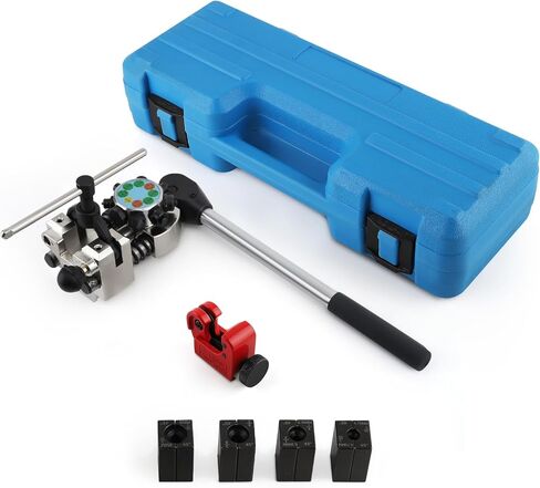 maXPeedingrods Universal Hydraulic Flaring Tool Kit, 45° Double & Single Brake Line Flaring Tool Set, for GM Fuel Line and Brake Line, Push Connect, Includes Hydraulic Ram and Tube Cutter in Kuwait