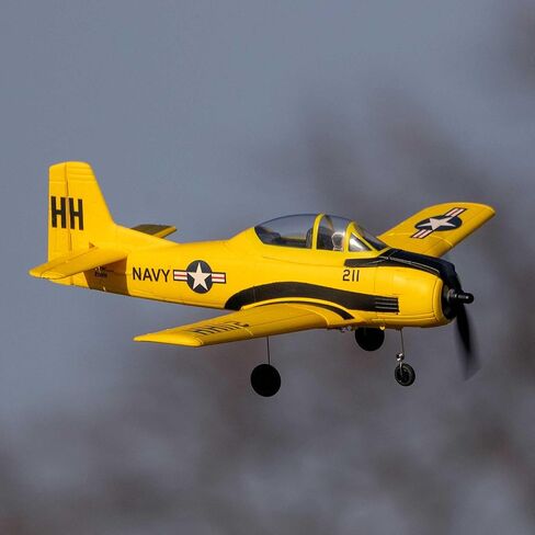 HobbyZone RC Airplane T-28 Trojan 450mm RTF (كل ما يلزم للطيران متضمن) مع خزنة، HBZ-1228 in Kuwait