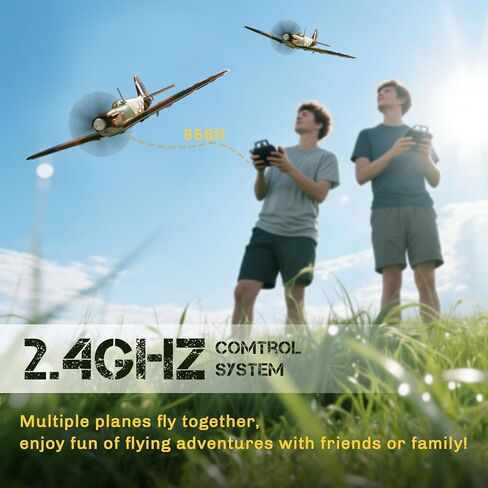 طائرة RC بدون فرشاة 4 قنوات - طائرة VOLANTEXR Spitfire Fighter 500 مم RC مع جيرو 6 محاور ومثبت XPilot، 3 أوضاع طيران 2.4G RTF طائرة تحكم عن بعد 19 بوصة in Kuwait