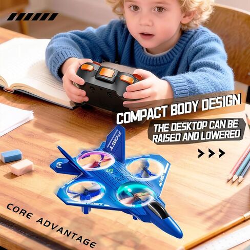 ANTSIR ترقية RC طائرة ABS طائرة مقاتلة بدون طيار للأطفال، طائرة RC صغيرة مع تقنية رمي للطيران وأضواء LED، 2.4G طائرة التحكم عن بعد للأولاد الذين تتراوح أعمارهم بين 8-16، لعبة طائرة بدون طيار متينة، عيد ميلاد in Kuwait