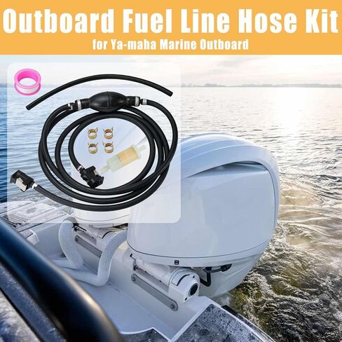 Outboard Fuel Line Hose Kit for Ya-maha Marine Outboard 5/16" 10Ft Fuel Line with Primer Bulb and Quick Connectors 4 Clamps 35-816296-4 Fuel Filter in Kuwait