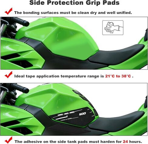 ملصقات واقية لخزان الوقود الجانبي لـ Kawasaki Ninja 500 Z500 Ninja500 SE 2024 2025 متوافقة مع مقابض الخزان Ninja 400 Z400 2018-2025 (رمادي) in Kuwait