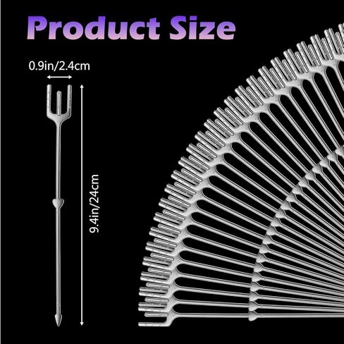 320 Pcs Clear Plastic Floral Pick Card Holders 9.4 Inch Straight Head Fork Shaped Flower Sticks for Wedding Bouquet Arrangement Table Numbers Photo Cake Birthday Party Decoration in Kuwait