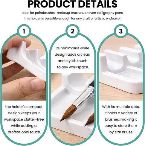 6 Slots Paint Brush Rest Holder – Portable Durable Brush Holder Caddy, Easy to Clean Artist Tool Organizer for Painting Art Accessories, 4.6×2×0.6 Inch in Kuwait