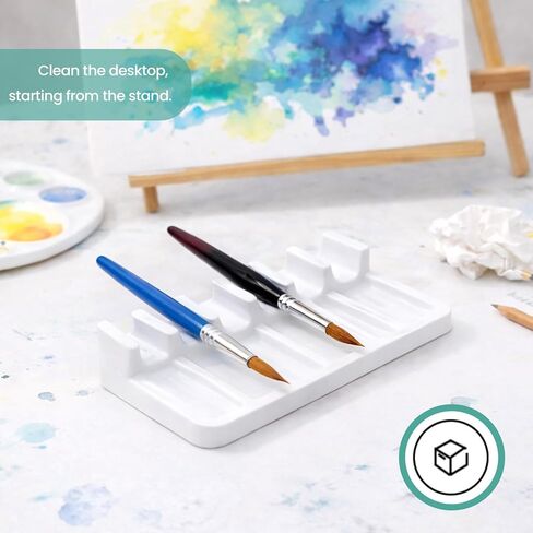 6 Slots Paint Brush Rest Holder – Portable Durable Brush Holder Caddy, Easy to Clean Artist Tool Organizer for Painting Art Accessories, 4.6×2×0.6 Inch in Kuwait