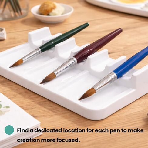 6 Slots Paint Brush Rest Holder – Portable Durable Brush Holder Caddy, Easy to Clean Artist Tool Organizer for Painting Art Accessories, 4.6×2×0.6 Inch in Kuwait