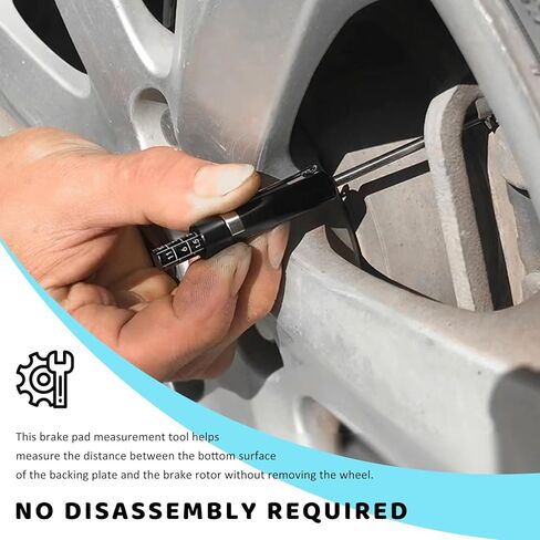 Car Brake Pad Thickness Measure Tool, Aluminum Base Plate Brake Shoe Gauge Tester with Scale, Portable Thickness Detection Pen Scale for Internal External Measurement in Kuwait