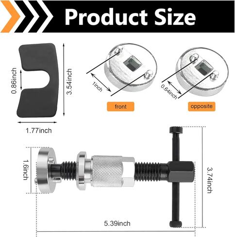 1 PC Brake Caliper Wind Back Tool Kit, Car Rear Brake Tool, Steel Brake Caliper Compression Tool, Universal Automotive Brake System Repair Accessories, for Most Cars (Silver) in Kuwait