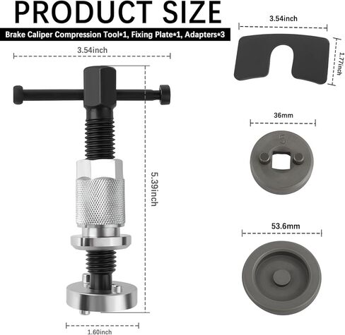 5PCS Brake Caliper Compression Tool Kit with Adapters,Heavy Duty Brake Caliper Tool for Brakes Pad Replacement,Professional Brakes Calipers Piston Compressor Tools for Cars,Trucks in Kuwait