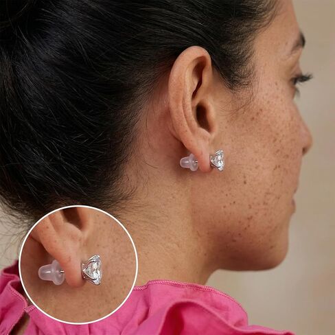 200 Pcs Silicone Earring Backs Clear Soft Hypoallergenic Replacement Stoppers Fit for Stud Post Hoop Fishhook Earrings in Kuwait