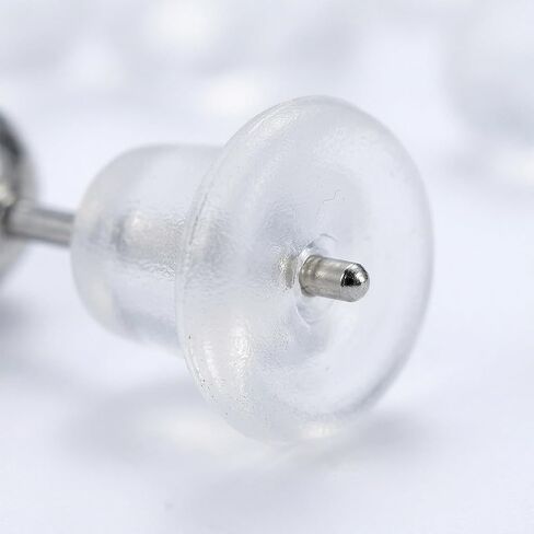 200 Pcs Silicone Earring Backs Clear Soft Hypoallergenic Replacement Stoppers Fit for Stud Post Hoop Fishhook Earrings in Kuwait