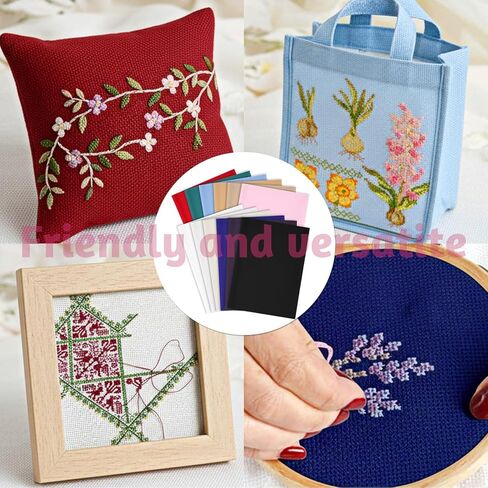 12 Pcs 12 x 18 inch Aida Cloth, Colorful 14 Count Cross Stitch Fabric, Classic Reserve Cross Stitch Aida Cloth, Pre-Cut Fabric for DIY Craft Embroidery Needlework in Kuwait