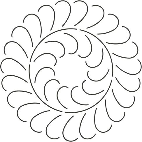 Quilting Creations Feather Circle Design Quilt Stencil, 8" in Kuwait