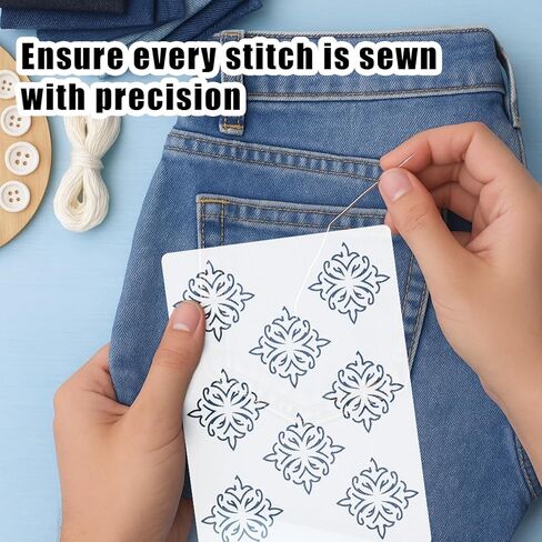 20pcs Plastic Sashiko Stencils, 8.3x5.9in Reusable Washable Sashiko Templates Geometric Embroidery Pattern Stabilizers for Drawing Line Sewing Hand Quilting Supplies (Assorted Styles) in Kuwait
