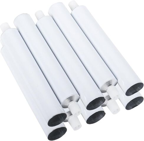 Klmnop 10 Pcs Empty Aluminum Paint Tubes, 60 ml Paint Tubes for Storing Paint Acrylic, Watercolors, Gouaches, Oils and Making Paint(White) in Kuwait