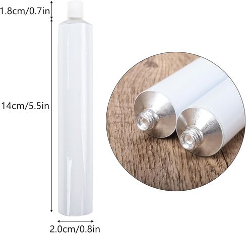 Klmnop 10 Pcs Empty Aluminum Paint Tubes, 60 ml Paint Tubes for Storing Paint Acrylic, Watercolors, Gouaches, Oils and Making Paint(White) in Kuwait