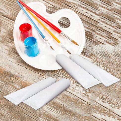 Klmnop 10 Pcs Empty Aluminum Paint Tubes, 60 ml Paint Tubes for Storing Paint Acrylic, Watercolors, Gouaches, Oils and Making Paint(White) in Kuwait