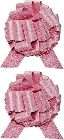 2PCS Royal Blue Pull Bows for Gift Wrapping, 10" Brushed Glitter Large Ribbon Bow, Big Present Bows for Graduation, Boy's Birthday, Gift Baskets, School Event, Hanukkah, Party & Home Decor (Navy Blue) in Saudi Arabia