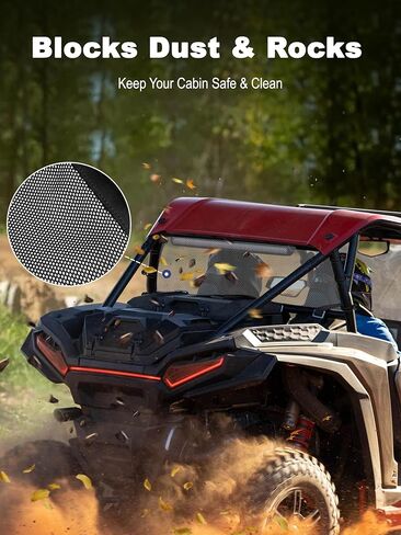 ZIDIYORUO Rear Dust Net for Polaris RZR PRO XP/4/Pro R (2020-2025) | UTV Mesh Window Guard - Keep Cabin 90% Dust-Free on Dry Trails, Stay Cool with Full Airflow | Quick-Release Bungee Sun Shade in Kuwait