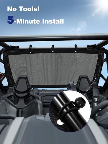 ZIDIYORUO Rear Dust Net for Polaris RZR PRO XP/4/Pro R (2020-2025) | UTV Mesh Window Guard - Keep Cabin 90% Dust-Free on Dry Trails, Stay Cool with Full Airflow | Quick-Release Bungee Sun Shade in Kuwait