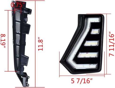 Astra Depot LED ضوء النهار الجري واستبدال مجموعة أدوات التحديد الجانبية لـ 2024-2026 Toyota Tacoma SR SR5 - أبيض DRL وكهرماني بدوره إشارة أمامية متسلسلة Foglamp + مصباح مضيئة بقوس العجلة in Kuwait