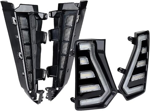 Astra Depot LED ضوء النهار الجري واستبدال مجموعة أدوات التحديد الجانبية لـ 2024-2026 Toyota Tacoma SR SR5 - أبيض DRL وكهرماني بدوره إشارة أمامية متسلسلة Foglamp + مصباح مضيئة بقوس العجلة in Kuwait