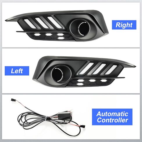 ضوء LED للجري النهاري متوافق مع Honda Civic 2016-2018 الجيل العاشر من سيدان، أبيض DRL مع مصابيح إشارة الانعطاف الكهرمانية (مصابيح الضباب غير متضمنة) in Kuwait