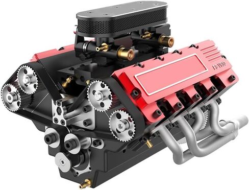 ENGINEDIY TOYAN V8 Engine Modle That Works,1/10 4-Stroke Engine Model for RC Car and Boat Vehicle Engine Model Assembly Kit for Adults to Build (Kit Version) in Kuwait