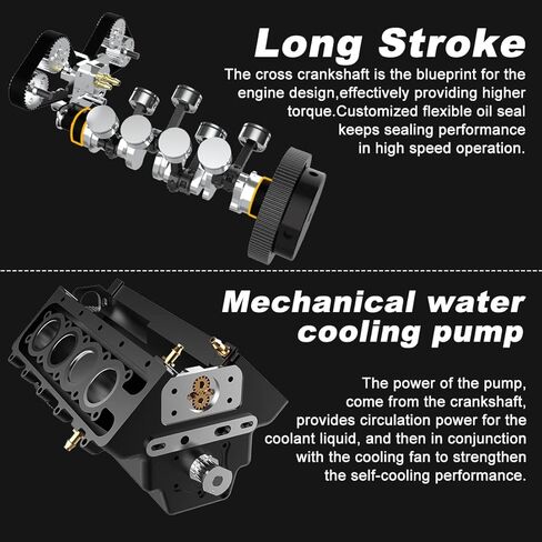 ENGINEDIY TOYAN V8 Engine Modle That Works,1/10 4-Stroke Engine Model for RC Car and Boat Vehicle Engine Model Assembly Kit for Adults to Build (Kit Version) in Kuwait