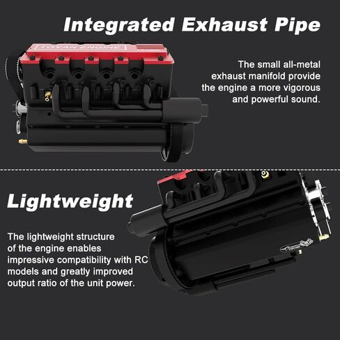 ENGINEDIY TOYAN V8 Engine Modle That Works,1/10 4-Stroke Engine Model for RC Car and Boat Vehicle Engine Model Assembly Kit for Adults to Build (Kit Version) in Kuwait