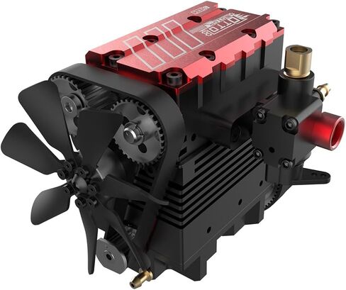 Engine ST-NF2 Mini Metal Engine Kit, Inline Double-Cylinder Four-Stroke Air-Cooled Nitro Interal Combustion Engine, F-Type Electric Plug, Fuel Tank, Oil Pipe, Ignition Power Module in Kuwait