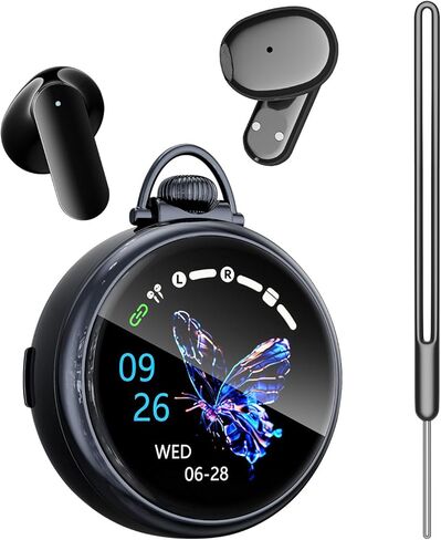 NE71 AI Translation Earbuds Real Time, Languages Translator Earbuds, Wireless Bluetooth Headphones Black with Touch Screen, Portable Translating Earphones for Travel Learning Business in Kuwait
