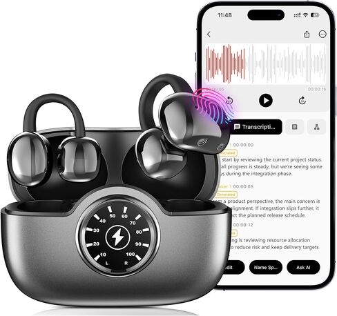 AI Translation Earbuds, 6 Modes Real-Time Bidirectional 40+ Languages, 6H Battery 24H Playtime, Audifonos Traductores Inglés Español, AI Meeting Assistant, Bluetooth 6.0 Open-Ear in Kuwait