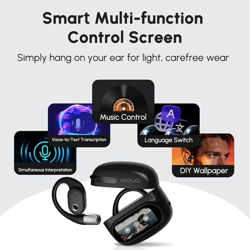 AI Translation Earbuds Real Time with 164 Languages, LED Display, 70H Noise Cancelling Translation Headphones, IPX7 Waterproof, Audífonos Traductores Inglés Español for Business Travel Study in Kuwait