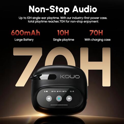 AI Translation Earbuds Real Time with 164 Languages, LED Display, 70H Noise Cancelling Translation Headphones, IPX7 Waterproof, Audífonos Traductores Inglés Español for Business Travel Study in Kuwait