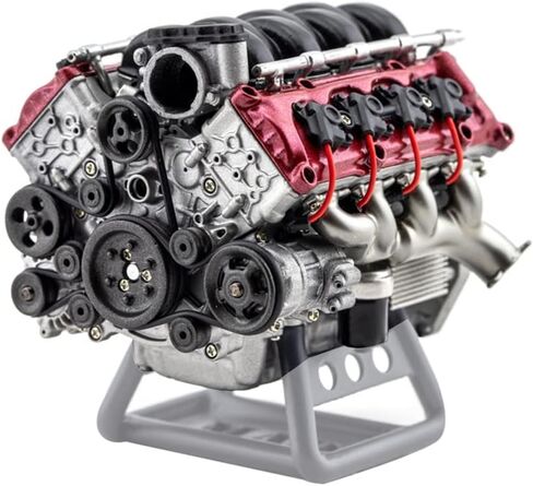 مجموعة نماذج محرك FunXylophy Mini V8 التي تعمل، محرك محاكاة MAD الديناميكي V8 مع حامل بطارية ودعامة دعم لسيارة AX90104 SCX10Ⅱ Capra VS4-10 Pro/Ultra Model Car 2.52 × 2.36 × 2.17 بوصة in Kuwait