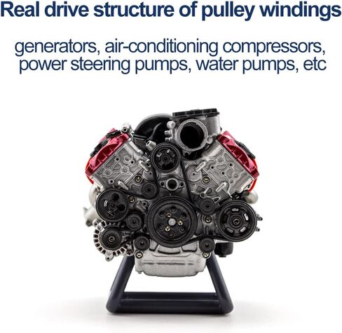 مجموعة نماذج محرك FunXylophy Mini V8 التي تعمل، محرك محاكاة MAD الديناميكي V8 مع حامل بطارية ودعامة دعم لسيارة AX90104 SCX10Ⅱ Capra VS4-10 Pro/Ultra Model Car 2.52 × 2.36 × 2.17 بوصة in Kuwait