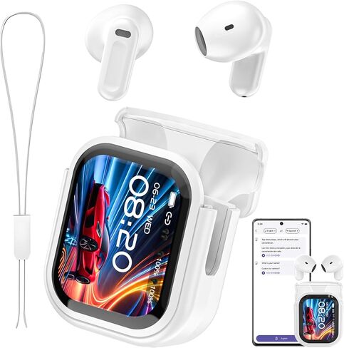 NE20 AI Translation Earbuds Real Time: 3-in-1 Translation Headphones with Touch Screen, 135 Languages, Translator Earbuds with 60H Playtime, Support Playing Music Phone Calls for Travel in Kuwait