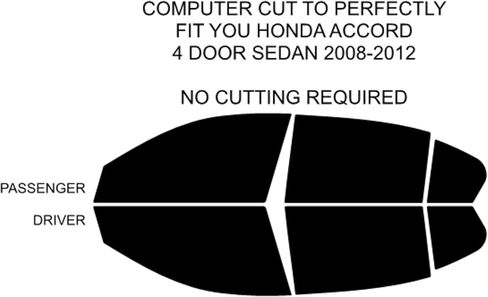No Cutting Required — This precut Window Tint kit is Designed specifically for 2008-2012 Honda Accord 4 Door Sedan Models. Precision-Cut Patterns Ensure an Exact fit. (5% Dark) in Kuwait