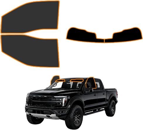 AUTOTEK Custom Precut Window Tint Film & Sun Strip for 2009-2026 Ford F150 Crew Extended Regular Cab, Heat Blocker UV Protection Privacy Automotive Shade, Easy DIY Truck Pickup Window Tint Kit in Kuwait