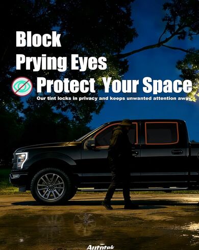 AUTOTEK Custom Precut Window Tint Film & Sun Strip for 2009-2026 Ford F150 Crew Extended Regular Cab, Heat Blocker UV Protection Privacy Automotive Shade, Easy DIY Truck Pickup Window Tint Kit in Kuwait