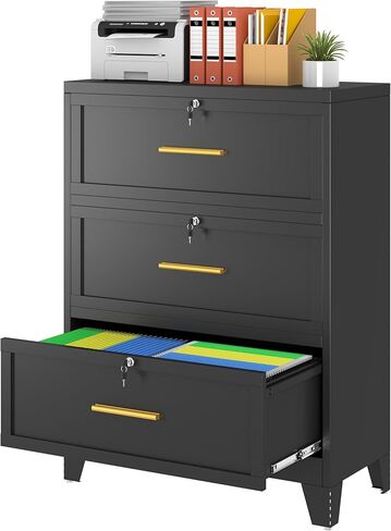 erosoei 2 Drawer File Cabinet with Lock, Metal Lateral File Cabinets for Home Office, Steel Wide Filing Organization Storage Cabinets, Home Office Furniture for Hanging Files Letter/Legal/F4/A4 Size in Kuwait