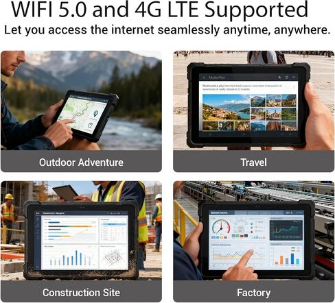 HEIGAOLA Rugged Tablet Win 11 Pro,Celeron Quad-Core 8GB RAM/128 GB ROM,FHD 10.1 INCH TouchScreen HDMI 2.0 Tablet PC IP67 Waterproof,16000mAh Battery,BT 5.2 WIFI 5.0 Ethernet in Saudi Arabia