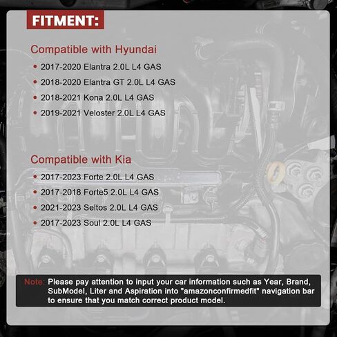 39350-2E200 Engine Cam Camshaft Position Sensor Set of 2 Compatible with Hyundai Elantra Kona Kia Forte Soul Forte5 Seltos 2017-2023 (Only fit 2.0L L4) Replace# PC1141, 5S15066 in Kuwait